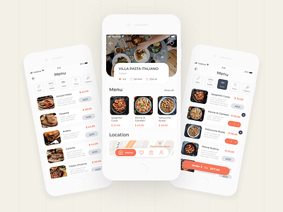 Food Point - Pre-order App | Restaurant and Menu Screen app app design design homepage design ios app design mobile ui