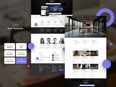 Leo Business Homepage PSD Web Template banner business company corporate cover creative design email home promotion template web