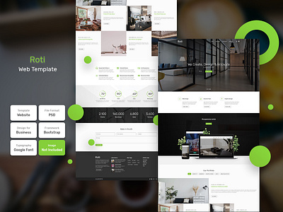 Roti Agency Homepage PSD Web Template banner business company corporate cover creative design email home promotion template web