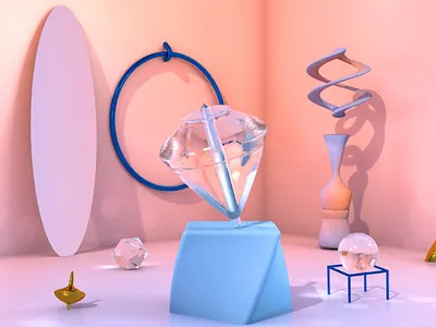 Bambaram (indian toy) 3d 3d art 3dgraphics c4d cinema4d colours game glass gradient illustration render set spin spine stilllife style toy