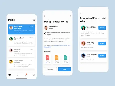 New email features attachment email email app email client gmail inbox interaction design interface mail mail app mobile mobile app outlook ui ux