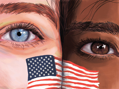 "Patriots" by Masha Van for Intalence Art design didgital illustration digital drawing eyes idea illustration patriots portrait