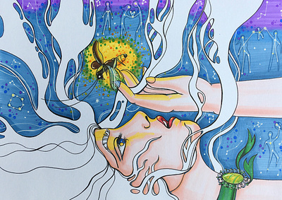 The Hope art artwork drawing girl hope idea illustration portrait