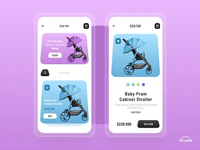 Baby Stroller Shop App 2020 trend app concept app ui design baby shop baby store dribbble best shot home screen ios app ios app design minimal modern ui popular stroller trending typography ui ux