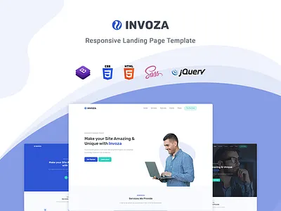 Invoza - Responsive Landing Page Template bootstrap business corporate creative landing page launch marketing multipurpose product launch responsive startup