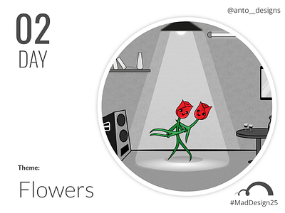 mad design challenge- day 2 artwork dance design flower illustration illustrator cc romance rose ui vector wine