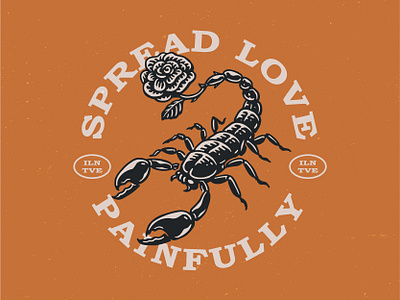 Spread Love Painfully aesthetic animal apparel apparel design ikhwan hakim ikhwan noor hakim illunative mark merch design retro rose scorpion scorpion flower spread love tees tshirtdesign vintage vintage tshirt vintages youthful