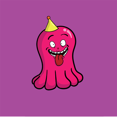 OCTODOG alien aliens beast birthday cute cute monster design happy birthday icon illustration monster octopus purple vector