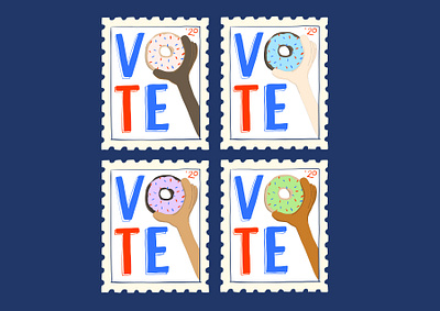 15/100 VOTE 100dayproject adobefresco art for change donuts illustration vote