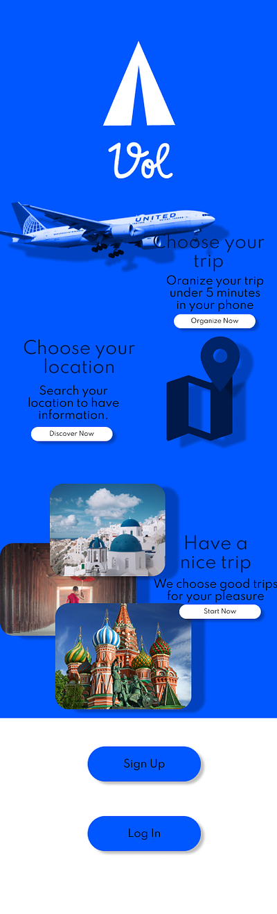 Vol Screen 1 design design app figma travel vol