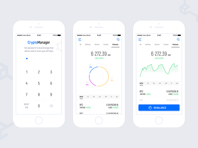 Cripto Manager app design flat minimal ui ux