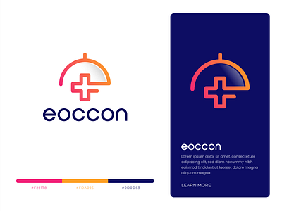 Health Insurance Logo branding bright color e letter e logo health care health logo icon insurance logo modern symbols text logo umbrella logo