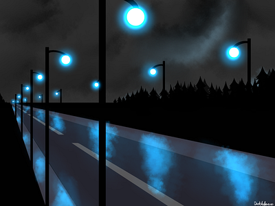 Rainy Street backgrounds illustration illustration art illustration digital night rain