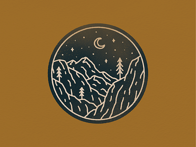 landscape_07.png badge badge design graphic design illustration landscape monoline moon mountain nature nature illustration neature patch simple texture trees