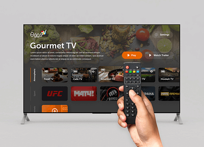 Interface of TV boxes Eggs TV app design tv tv app ui ux