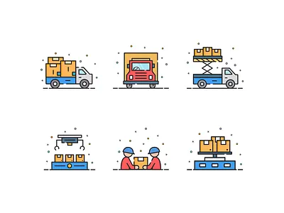 logistic icon adobe illustrator color design designer flatdesign icon icon design illustration ui uidesign