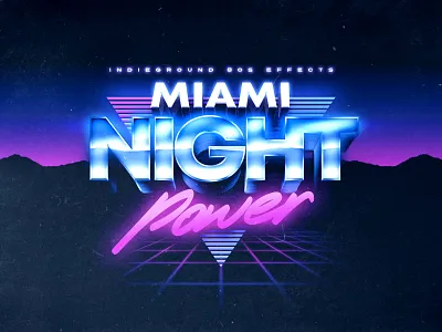 80s Photoshop Text Effect - No.22 1980s 80s chrome futuristic grid indieground logo mockup photoshop psd retro synthwave template text effect typography vhs vintage