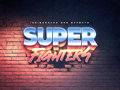 80s Photoshop Text Effect - No.23 1980s 80s bricks futuristic indieground logo mockup photoshop psd retro street fighter synthwave template text effect typography videogame vintage