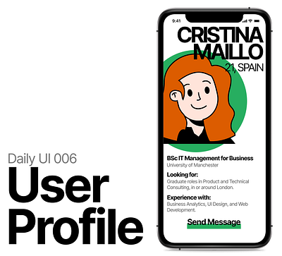 day 006 User Profile 100daysofui dailyui dailyui006 dailyuichallenge user user profile