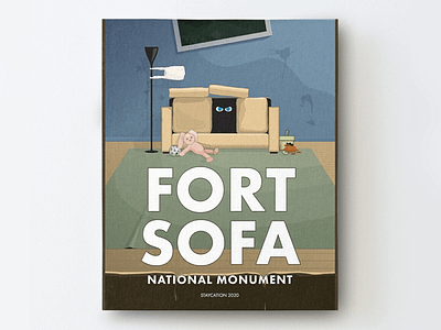 Fort Sofa brand children concept covid19 design illustration parenting poster art staycation stayhome summer travel poster