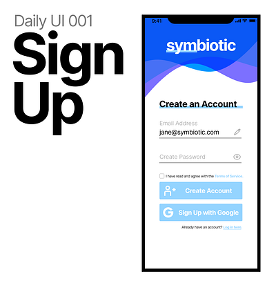 day 001 Sign Up 100daysofui dailyui dailyui001 dailyui006 dailyuichallenge design