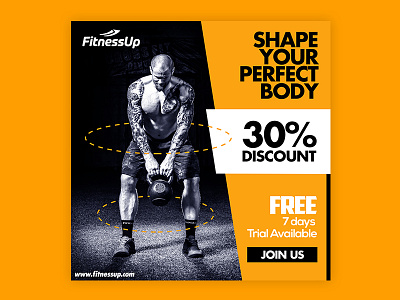 Fitness Banner Design | Razikul Designs banner banner design branding discount banner fitness banner fitness center fitness club google ads banner photoshop social media marketing social media templates
