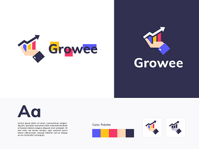 Growee Logo brand design brand identity business management consultant custom design finance financial flat design growth growth logo guide management symbol symbol icon training vector