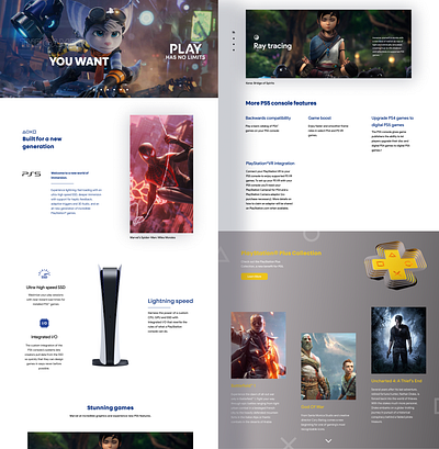 Playstation 5 | Features Website branding clean design flat game minimal playstation ps5 ui ux web website