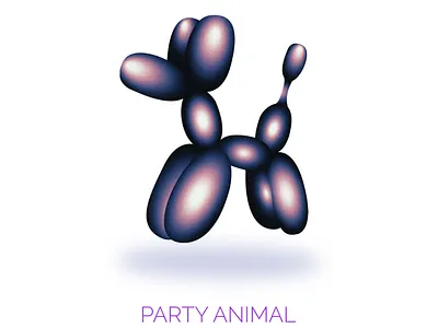 Party animal animal animal art animal illustration balloon balloon animals cute gradient grain graphic design illustration simple design simple illustration simplicity vector