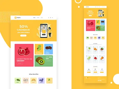 Grocery Landing Page app app design branding design landing page logo mobile ui ui ux graphic design ux web website design