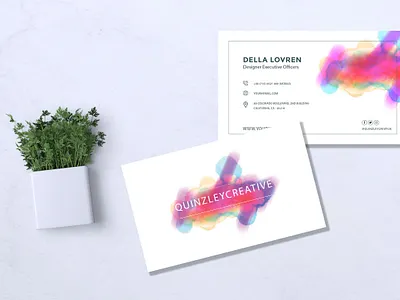 Business Card watercolor abstract art background business card collection design graphic illustration layout modern paint pattern presentation set template vector vintage watercolor wedding