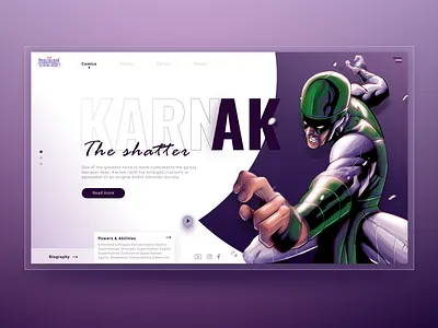 Web Header Design Concept For Karnak - Marvel design desktop dribbble graphic header illustraion inhumans marvel photoshop purple sketchapp ui ux web website