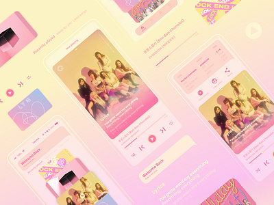 Music Player App app design icon mobile app mobile app design music app typography ui design