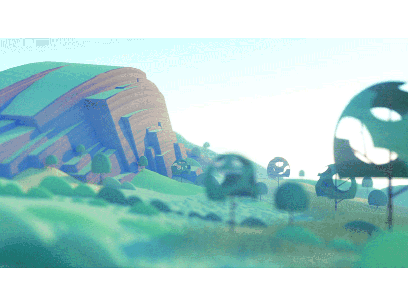 Cliffs 3d 3d illustration animated gif c4d cinema 4d cliffs diligence dlgnce gif illustration nature octane render rendering stuart wade trees