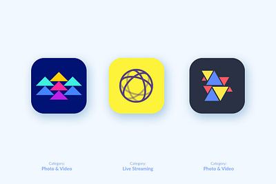 App icon design explorations android icon app app icon app icon design app icon designers app icon logo app logo branding circle logo geometric icon app identity ios ios icon ios14 logo minimal mobile app triangle web