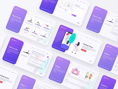 Mantra Yoga - Free Web Minimal UI KIT fitness freepik freeui mantra mediation minimal ui web website yoga