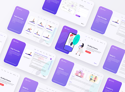 Mantra Yoga - Free Web Minimal UI KIT fitness freepik freeui mantra mediation minimal ui web website yoga