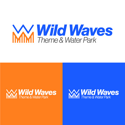 Wild Waves Theme Park branding design flat graphic design illustration illustrator logo minimal vector