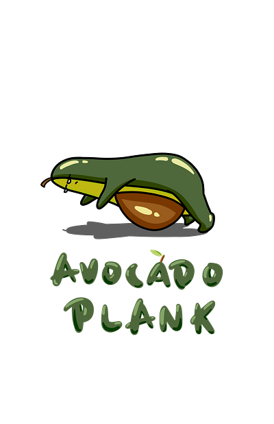 Avocado Plank avocado cute design exercise funny illustration plank unamused