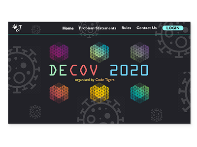 deCOV branding design hackathon logo typography ui ux web