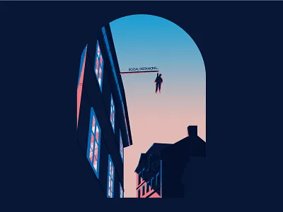 Social distancing 2d blue color draw illustration prague praha social distancing travel vector