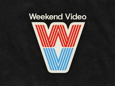 Weekend Video 90s logo monogram rebrand retro thicc lines vhs video