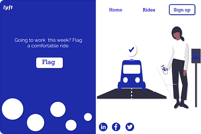 Get a lift. design illustration landing page ride ridesharing ui web