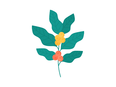 Day 270 - 366 Days of Illustration Challenge - MintSwift branch coffee coffee bean coffee berries coffee fruit coffee plant digital illustration flat design flat illustration flatdesign foliage illustration illustrations illustrator leaf mintswift plant seed vector art vector illustration