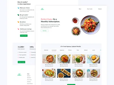 Eden Food Beta food image landing landingpage menu web website