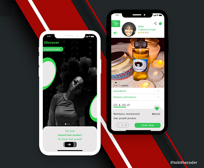 Jnatures UI Design app design hair hair growth hair products mobile ui ui