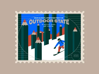 Outdoor stamp elections mountains planet protect ski stamp united states usa vote winter