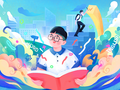 study english design flat illustration