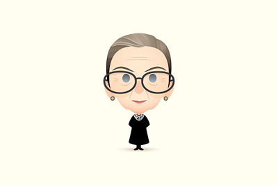 RIP RBG character design illustration jmaruyama