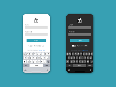 App Log-In dark mode flat form light mode login minimal simple theme ui